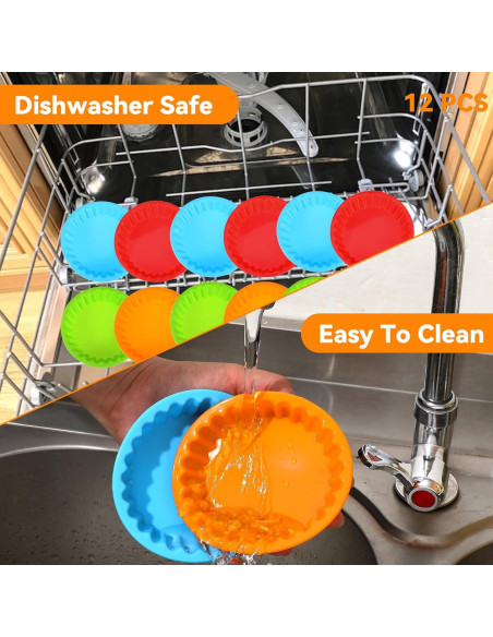 12 Moldes para Tartas Mini Ubamdom 10.4 cm Antiadherentes