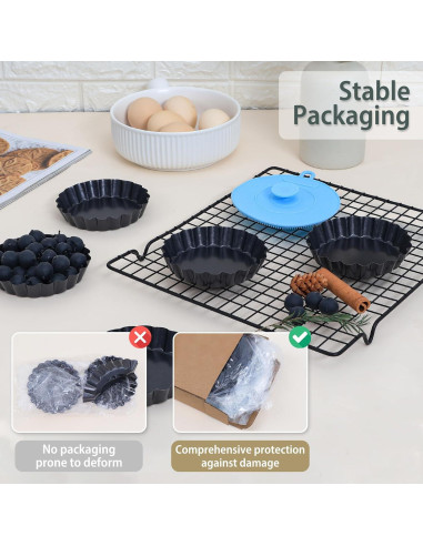 Set de 10 Moldes Redondos Antiadherentes Vnray 10 cm