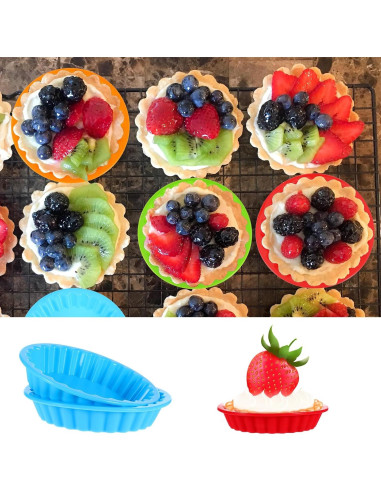 12 Moldes para Tartas Mini Ubamdom 10.4 cm Antiadherentes