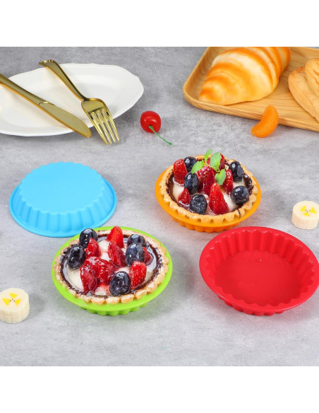 12 Moldes para Tartas Mini Ubamdom 10.4 cm Antiadherentes