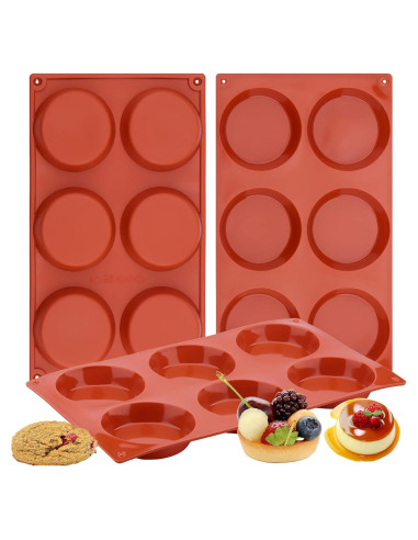 Moldes de Silicona Ocmoiy Antiadherentes 18 Tazas 30,5 cm