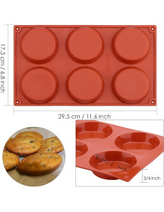 Moldes de Silicona Ocmoiy Antiadherentes 18 Tazas 30,5 cm 2