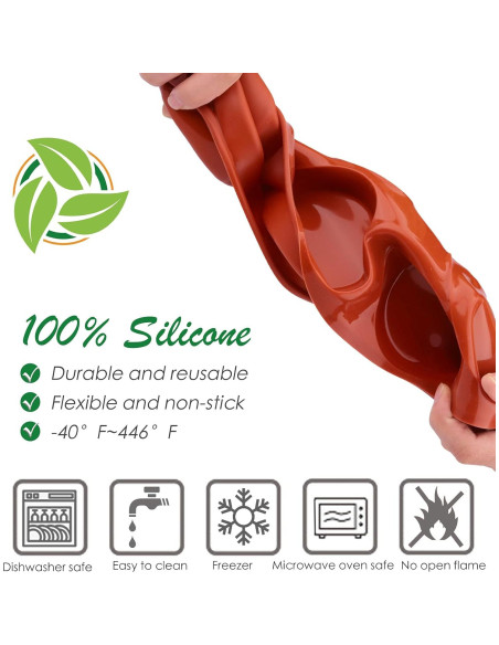 Moldes de Silicona Ocmoiy Antiadherentes 18 Tazas 30,5 cm