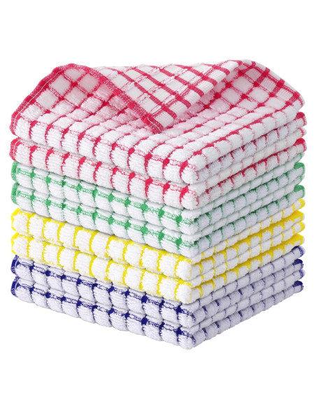 Kitinjoy Toallas de Cocina de Algodón 8 Piezas 30x30 cm