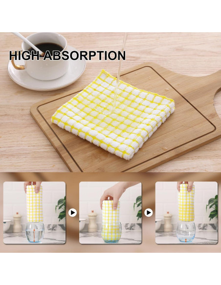 Kitinjoy Toallas de Cocina de Algodón 8 Piezas 30x30 cm