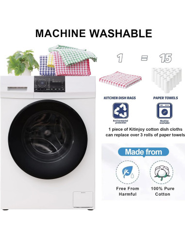 Kitinjoy Toallas de Cocina de Algodón 8 Piezas 30x30 cm