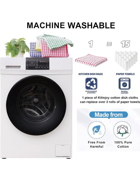 Kitinjoy Toallas de Cocina de Algodón 8 Piezas 30x30 cm