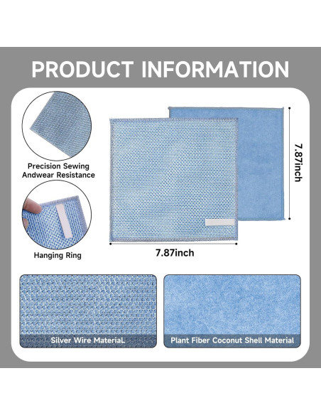 20 Paños de Lavado de Platos JZDN Doble Capa Reutilizables