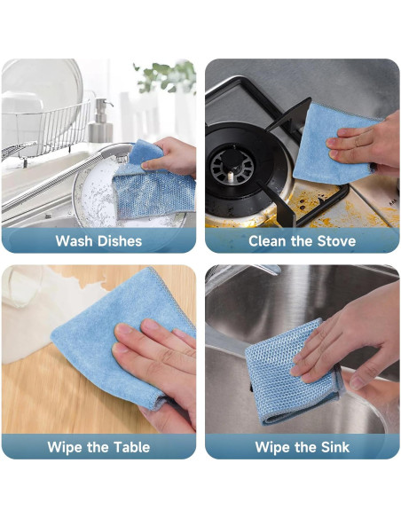 20 Paños de Lavado de Platos JZDN Doble Capa Reutilizables