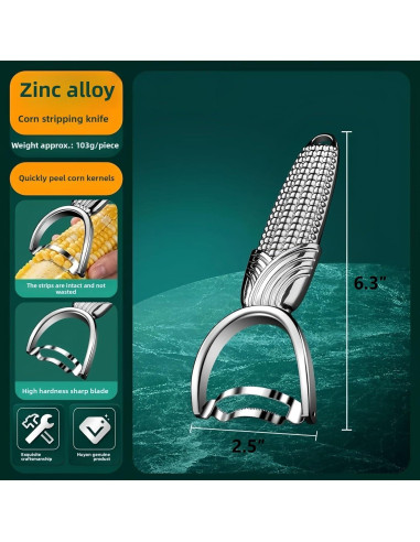 Pelador de Maíz ANMIOU Acero Inoxidable Ergonomico 16 cm