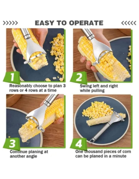 Cortador de Maíz Galepromot 3 Piezas Acero Inoxidable