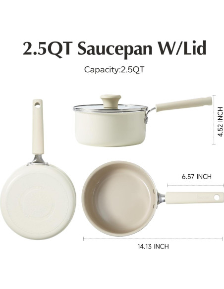 Cacerola Antiadherente Redchef 2.5L Cerámica con Tapa