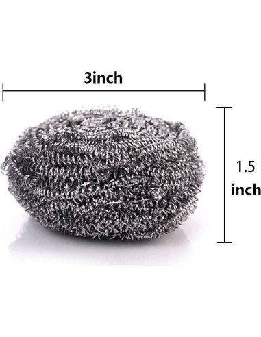 Paquete de 6 estropajos de acero inoxidable KTOJOY 7,62 cm