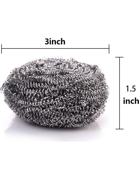 Paquete de 6 estropajos de acero inoxidable KTOJOY 7,62 cm