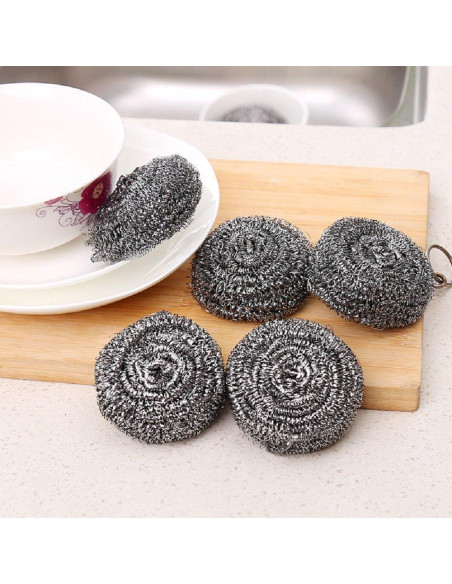 Paquete de 6 estropajos de acero inoxidable KTOJOY 7,62 cm