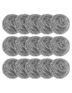 Paquete de 15 estropajos de acero inoxidable VOPTON