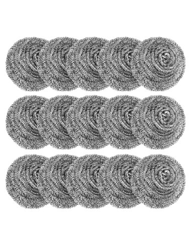 Paquete de 15 estropajos de acero inoxidable VOPTON