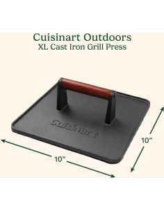 Prensa de Parrilla de Hierro Fundido Cuisinart XL 25.4cm 2