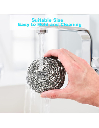 Paquete de 15 estropajos de acero inoxidable VOPTON