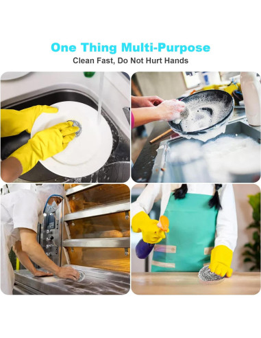 Paquete de 15 estropajos de acero inoxidable VOPTON