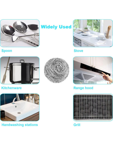 Paquete de 15 estropajos de acero inoxidable VOPTON