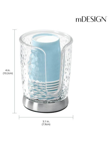 Dispensador de Tazas de Papel mDesign 3908MDBA Transparente