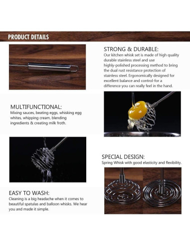 Batidor de Globo de Acero Inoxidable Tafond 27.5cm