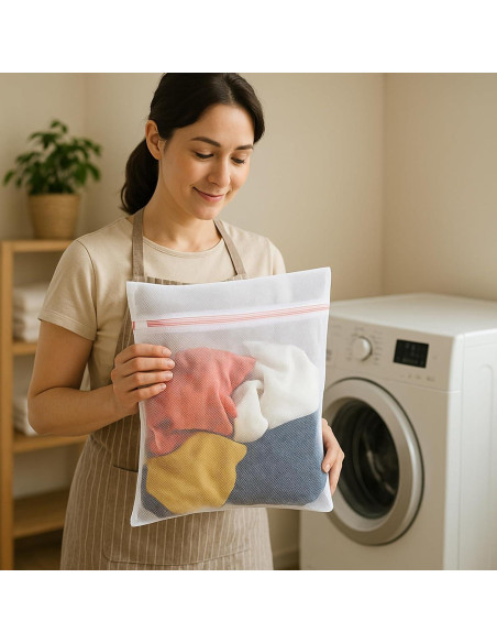 Bolsa de Lavandería Kimmama 3 Piezas 25x30 cm Blanca