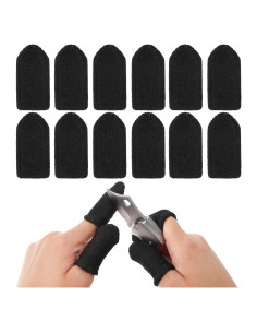 12 Protectores de Dedos HPPE TIESOME Reutilizables Negros