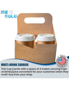 Portavasos de 4 Tazas Kraft C-Store Packaging - Biodegradable 2