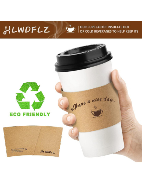 Mangas de papel Kraft para tazas de café 50 unidades HLWDFLZ