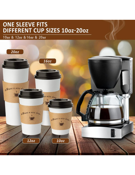 Mangas de papel Kraft para tazas de café 50 unidades HLWDFLZ