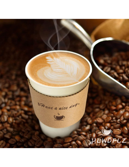 Mangas de papel Kraft para tazas de café 50 unidades HLWDFLZ