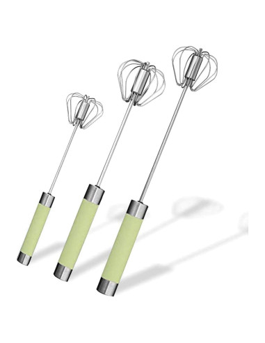 Batidor de Huevos Semiautomático Fnoko Acero Inoxidable Verde