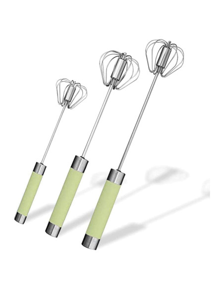 Batidor de Huevos Semiautomático Fnoko Acero Inoxidable Verde