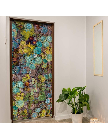 Mural de puerta autoadhesivo Alwayspon suculenta 82x200 cm