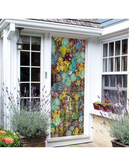 Mural de puerta autoadhesivo Alwayspon suculenta 82x200 cm