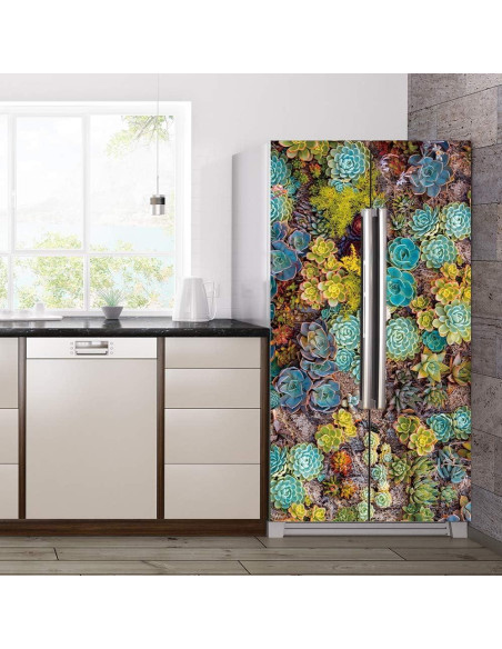 Mural de puerta autoadhesivo Alwayspon suculenta 82x200 cm