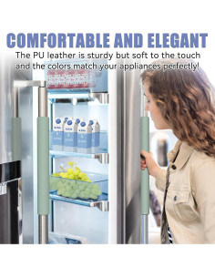 Cubiertas de Manijas de Refrigerador Metonsto 5 Piezas Verde Menta 2