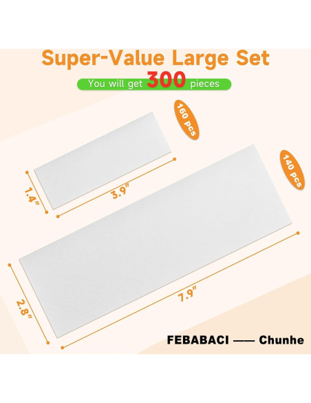 300 Tiras de Cera No Tejidas FEBABACI para Depilación