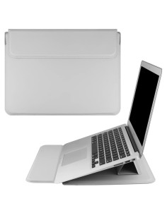 Funda para portátil 14" SOMEI de cuero PU gris oscuro