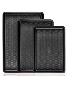 Juego de 3 Bandejas para Hornear HONGBAKE Antiadherentes 44x30cm