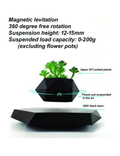 Maceta Flotante Magnética LMingKun Negra 20 cm para Suculentas 2