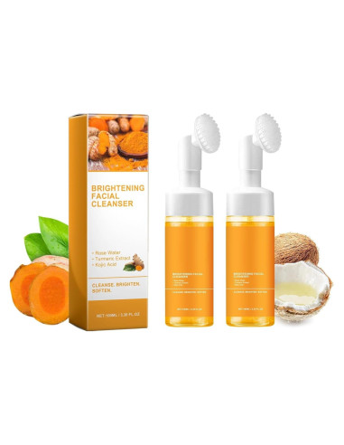Limpiador Facial Espumoso de Cúrcuma HuaQing 2 Pcs 196g