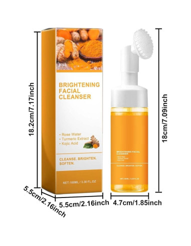 Limpiador Facial Espumoso de Cúrcuma HuaQing 2 Pcs 196g