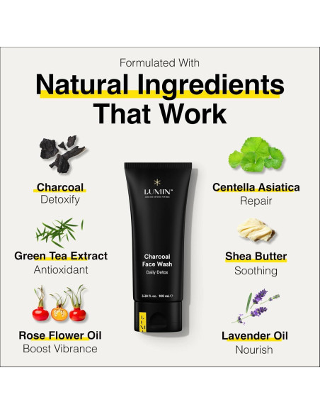 Limpiador Facial de Carbón Lumin 100ml para Hombres