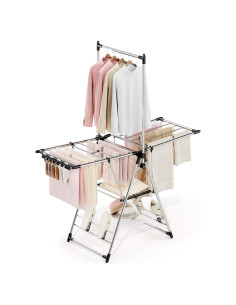 Estante Secar Ropa APEXCHASER 3 Niveles Ajustable Plata