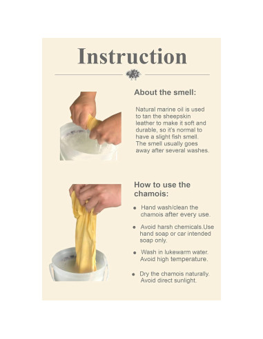 Toalla de Secado Chamois Natural SHEEPSKIN ELITE 4 Pies Cuadrados