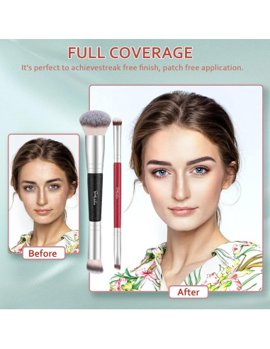 Brochas de Maquillaje Doble Cara START MAKERS 2 Pcs