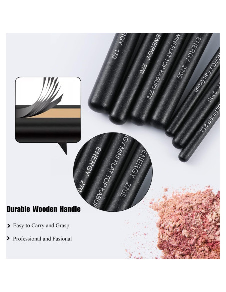 Juego de Brochas de Maquillaje Energy 8 Pcs Sintéticas